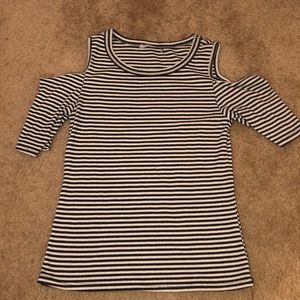 Striped Cold Shoulder Top